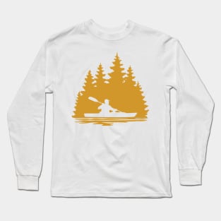 Kayaker Lake Life Silhouette Long Sleeve T-Shirt